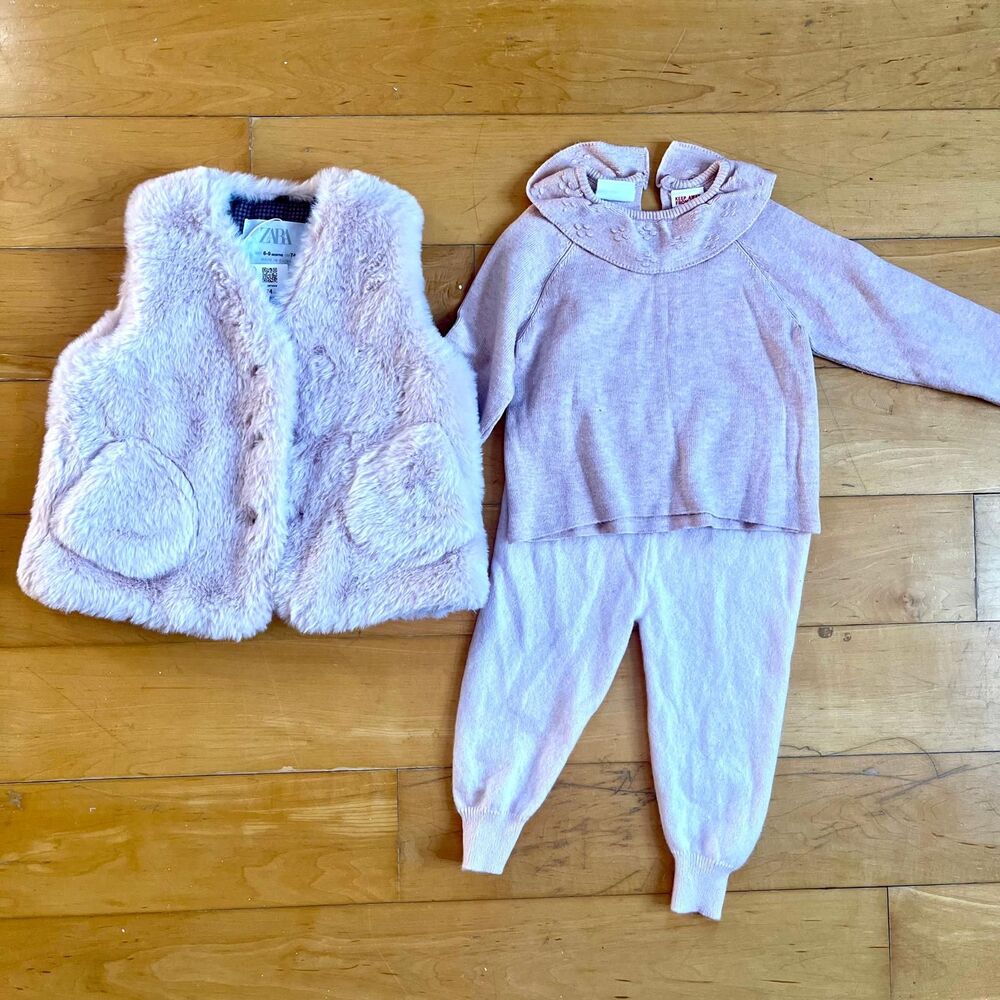 Pink Zara‎ & Maison Me Baby Girl Bundle | 6-9M | Cashmere & Faux Fur